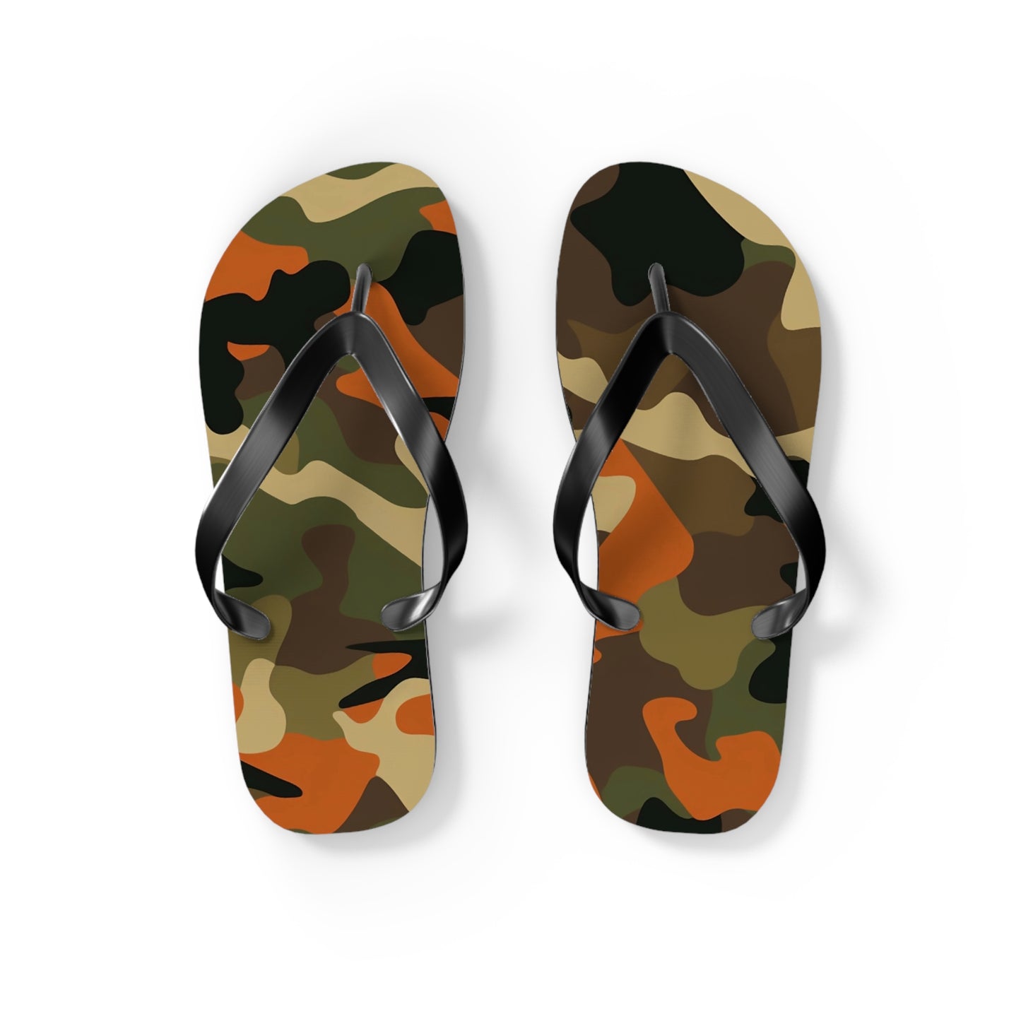 Orange Camo Flip Flops