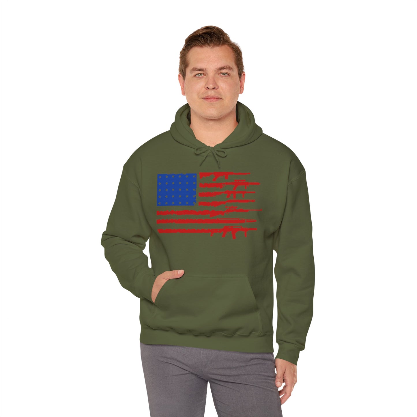 USA Gun Flag Hooded Sweatshirt