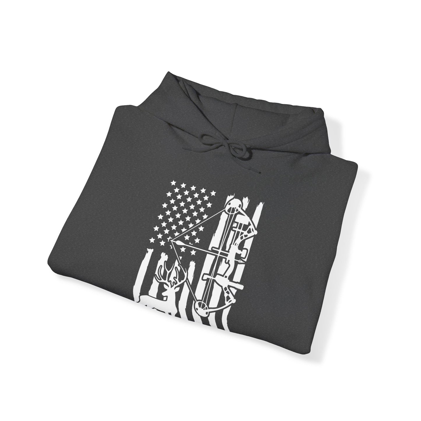 US Flag With Deer and Bow Hooded Sweatshirt