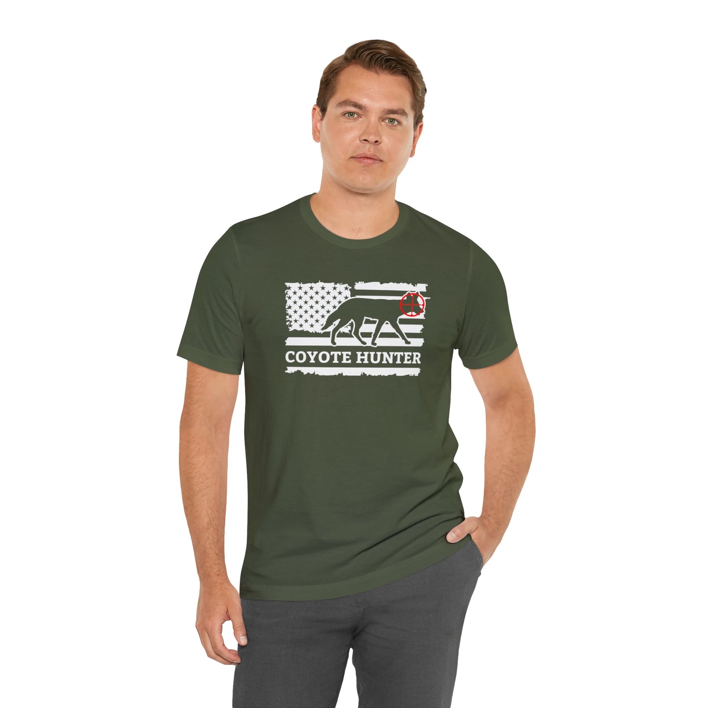 American Flag Coyote Hunter T-Shirt