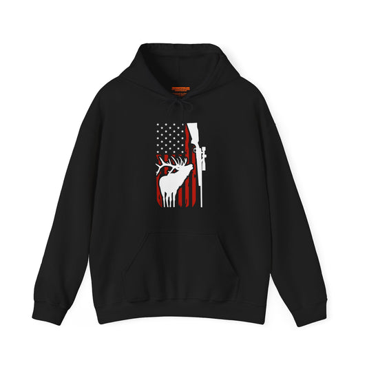 Elk American Flag Hooded Sweatshirt