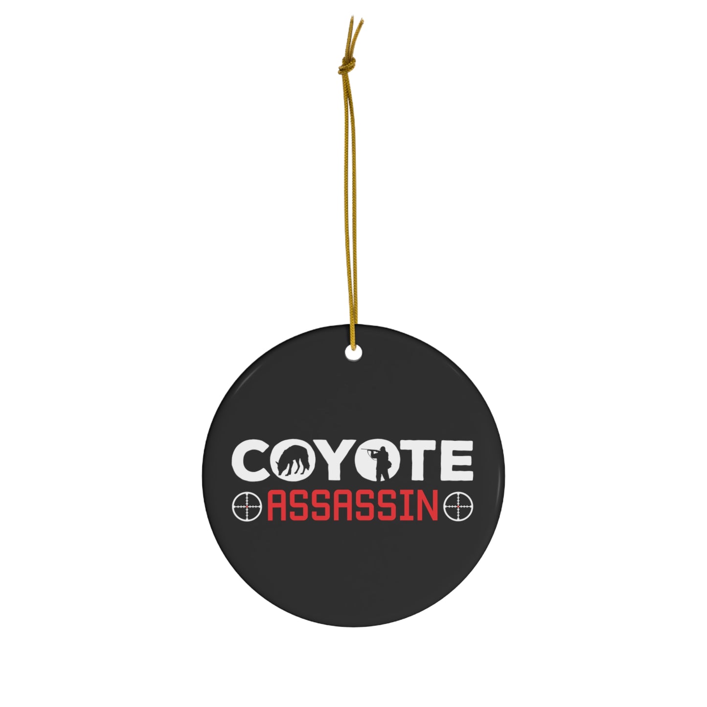 Coyote Assassin Ceramic Christmas Ornament