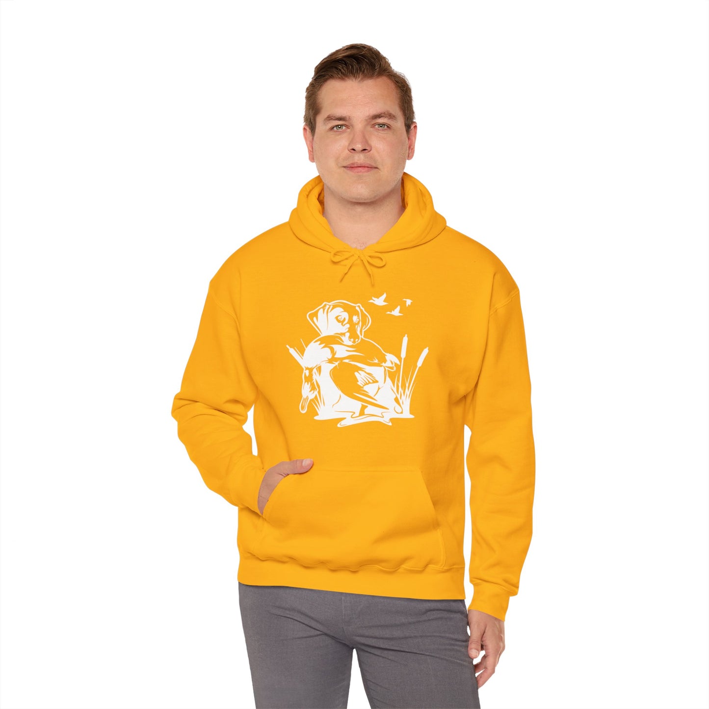 Duck Hunting Dog Scene Hooded Sweatshirt