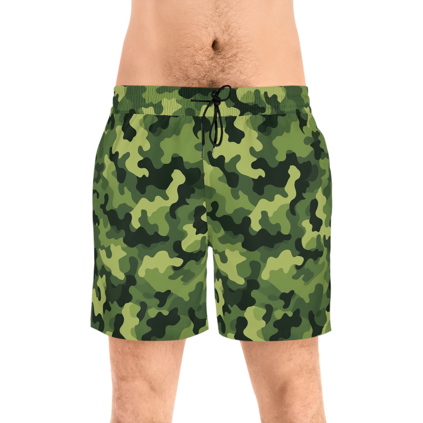 Light Green Camo Swim Trunks