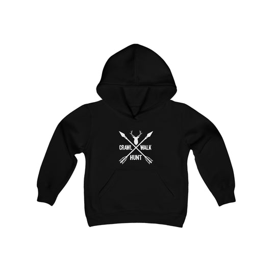 Crawl Walk Hunt Youth Hooded Sweatshirt