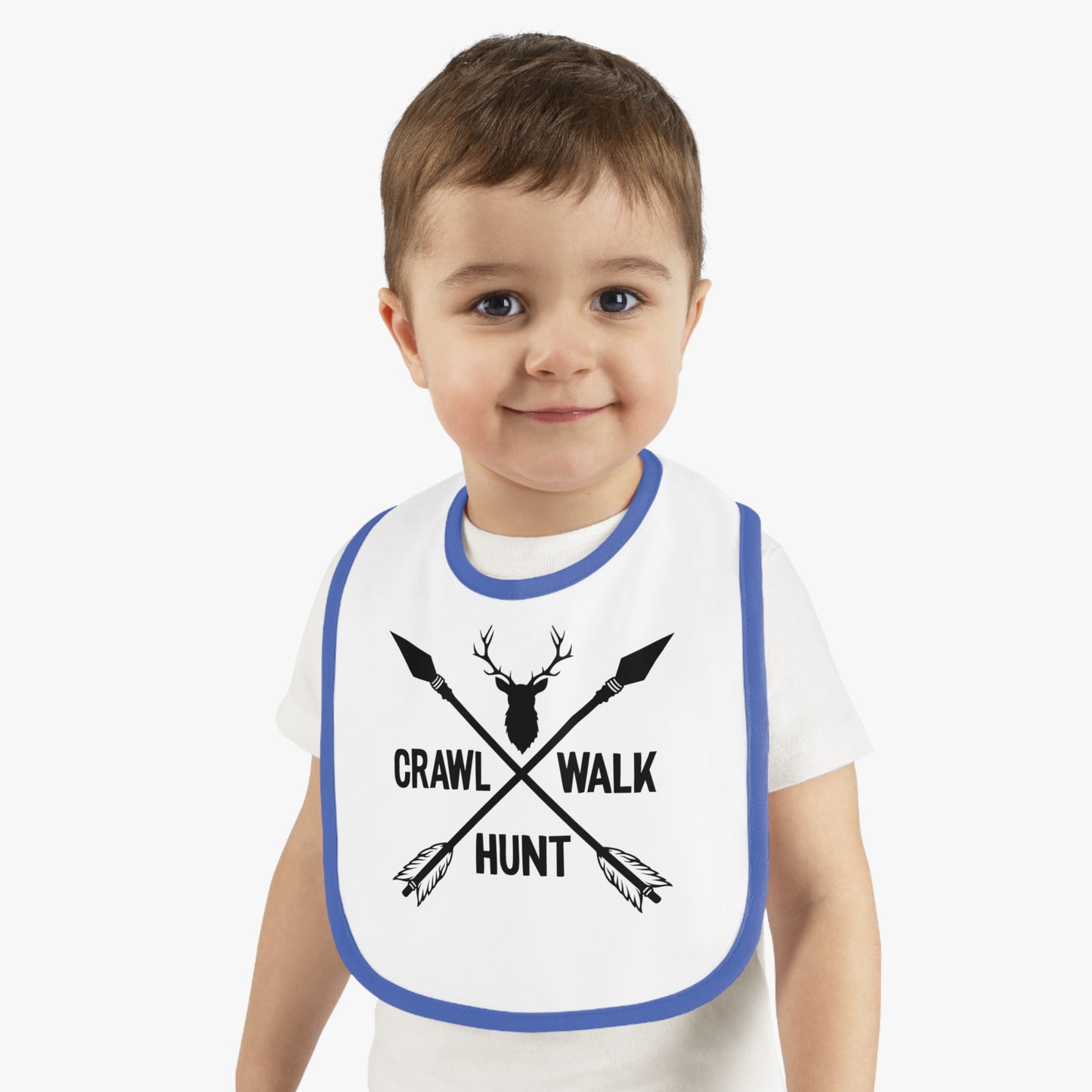 Crawl Walk Hunt Baby Jersey Bib