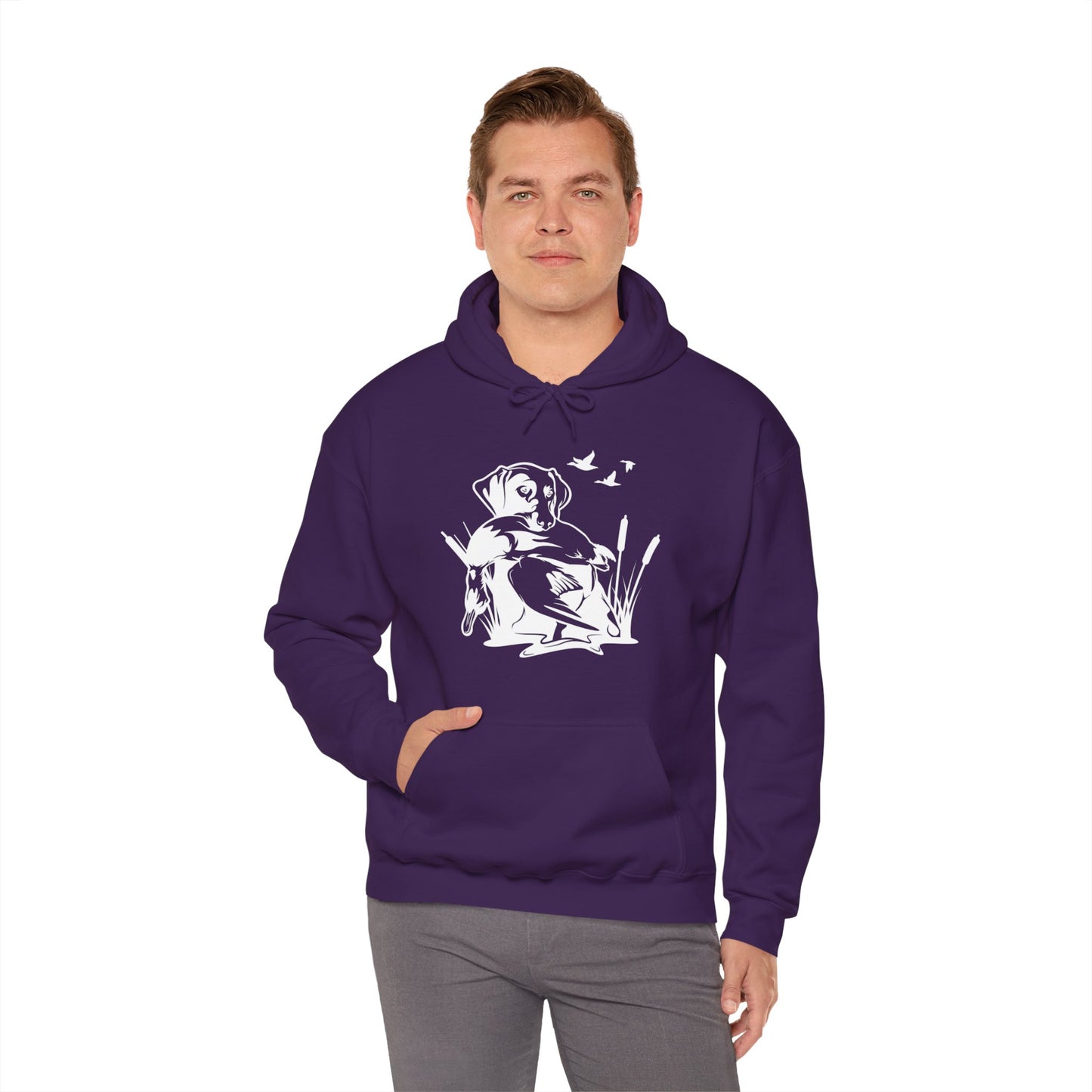 Duck Hunting Dog Scene Hooded Sweatshirt