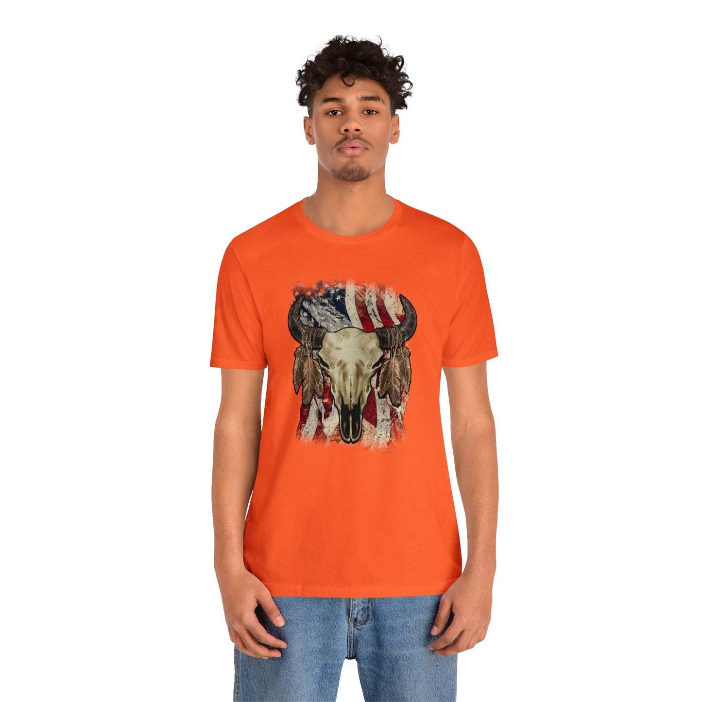 Bison Head American Flag T-Shirt