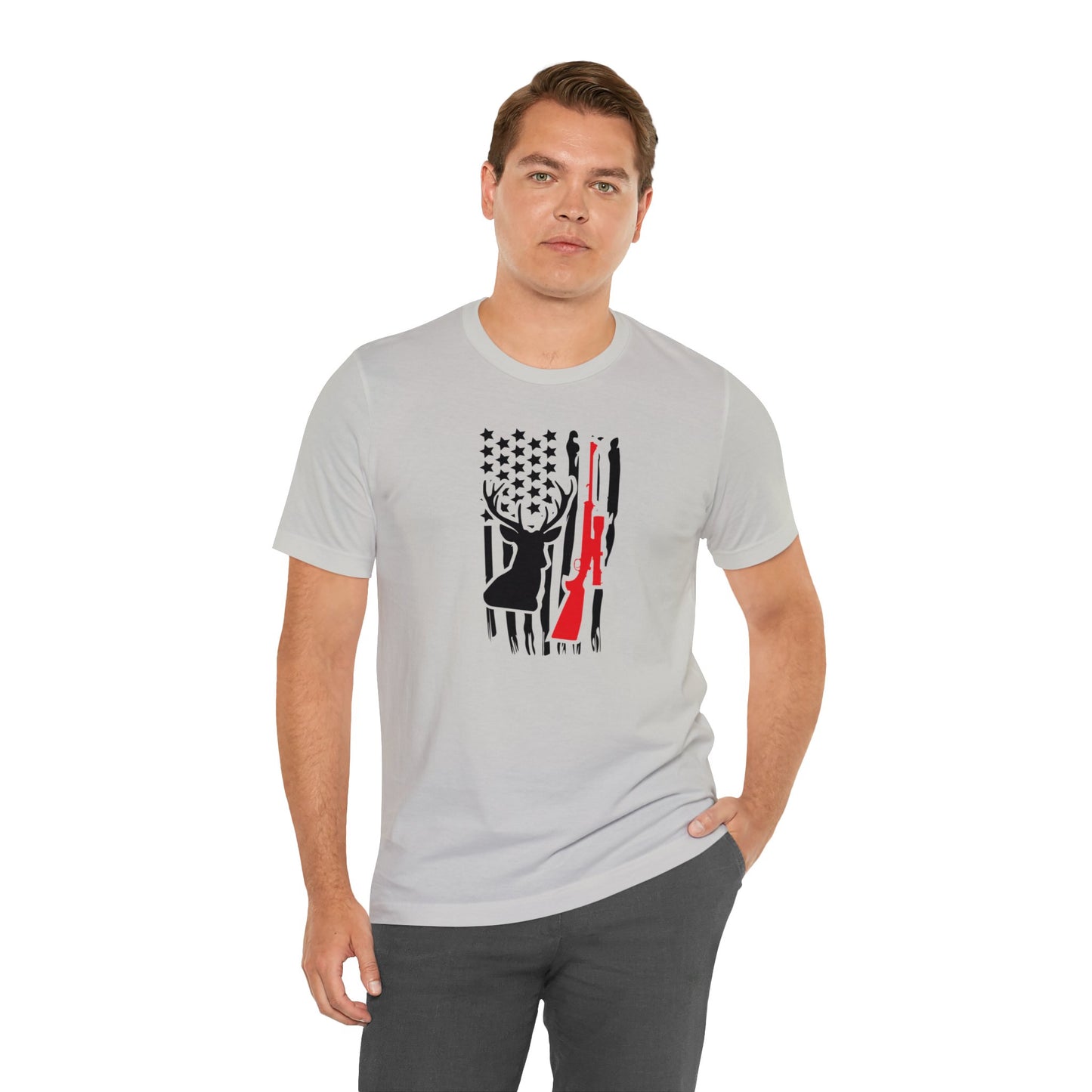 Deer Gun American Flag T-Shirt