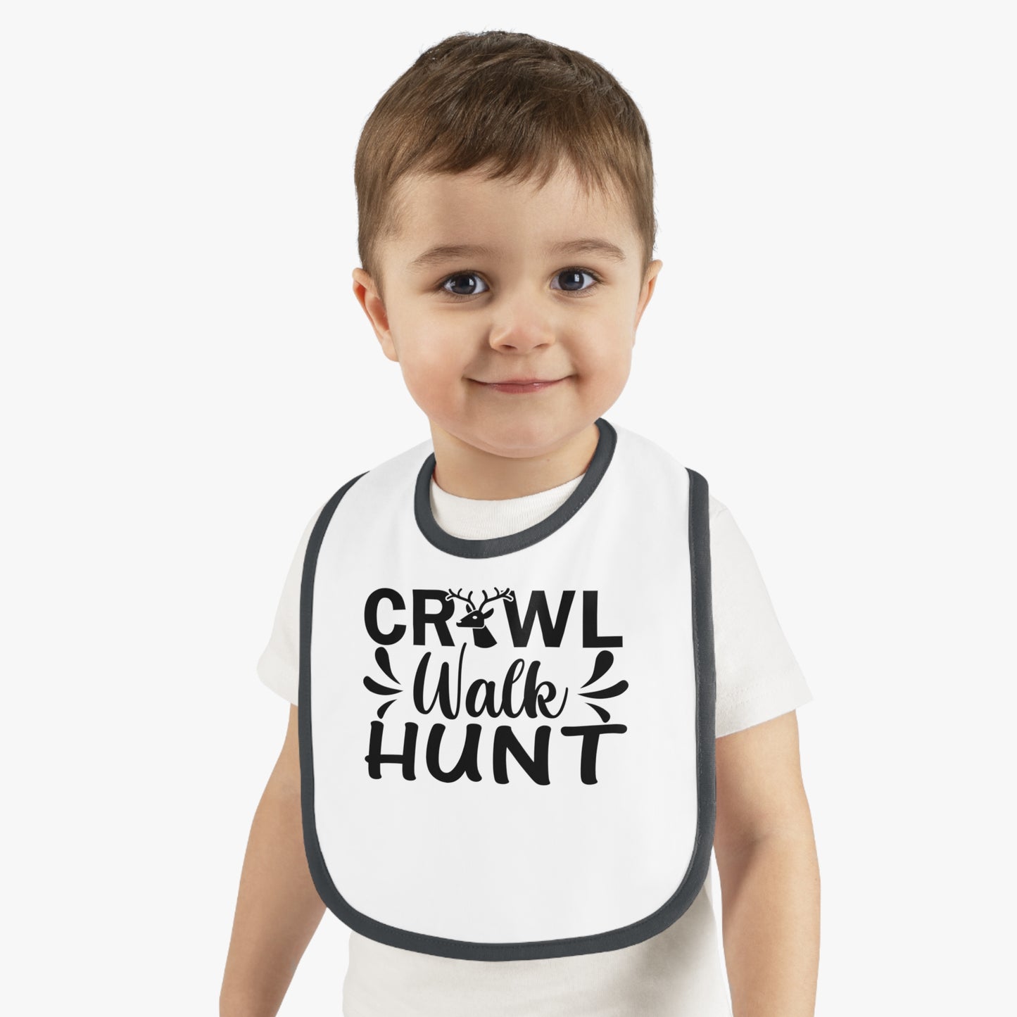 Crawl Walk Hunt Baby Jersey Bib