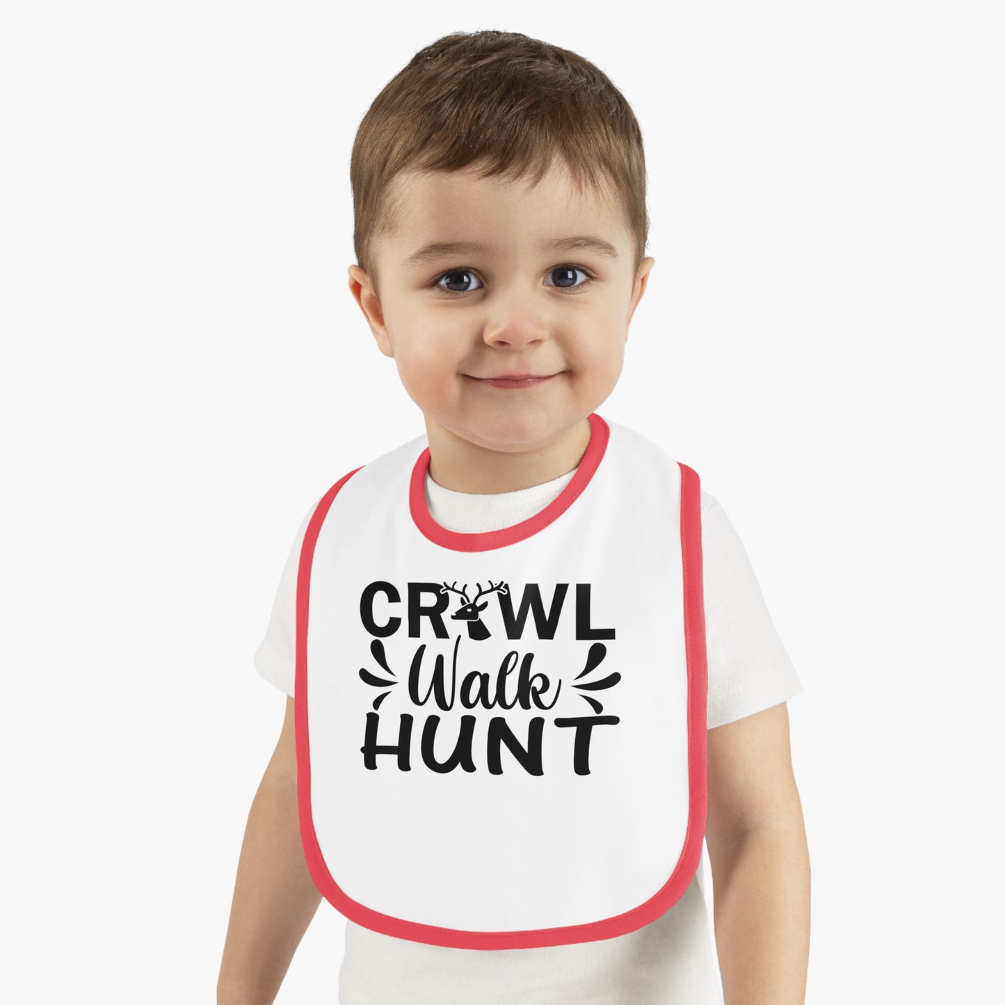 Crawl Walk Hunt Baby Jersey Bib