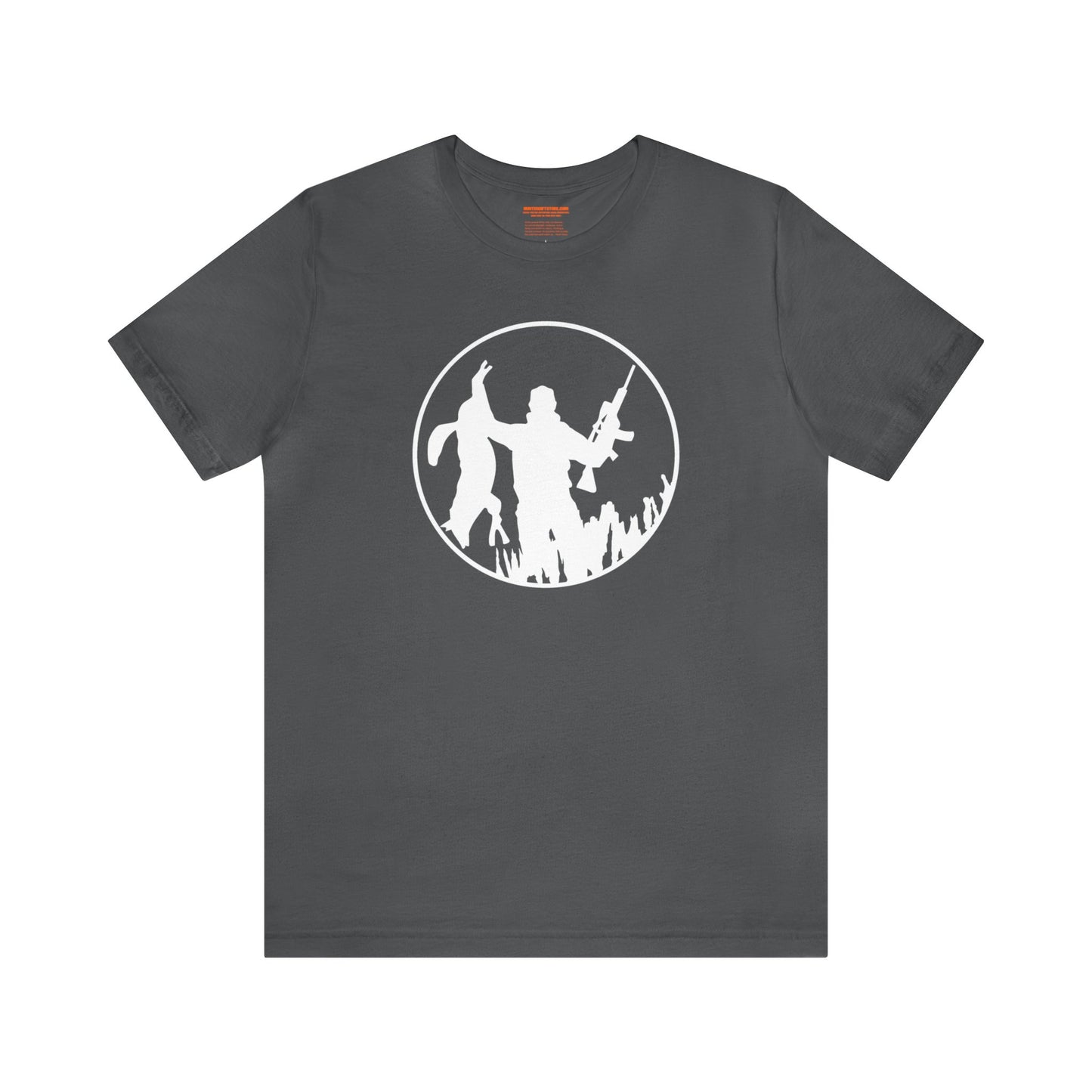 Coyote Hunter Holding Coyote Circle T-Shirt