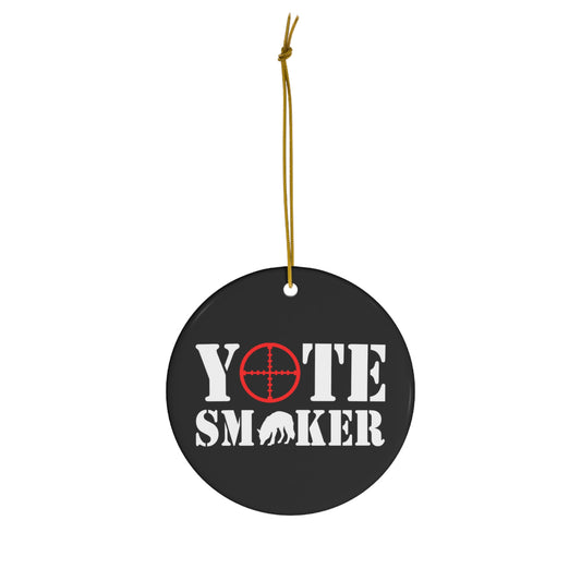 Yote Smoker Ceramic Christmas Ornament