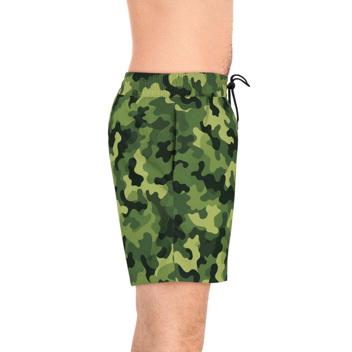 Light Green Camo Swim Trunks