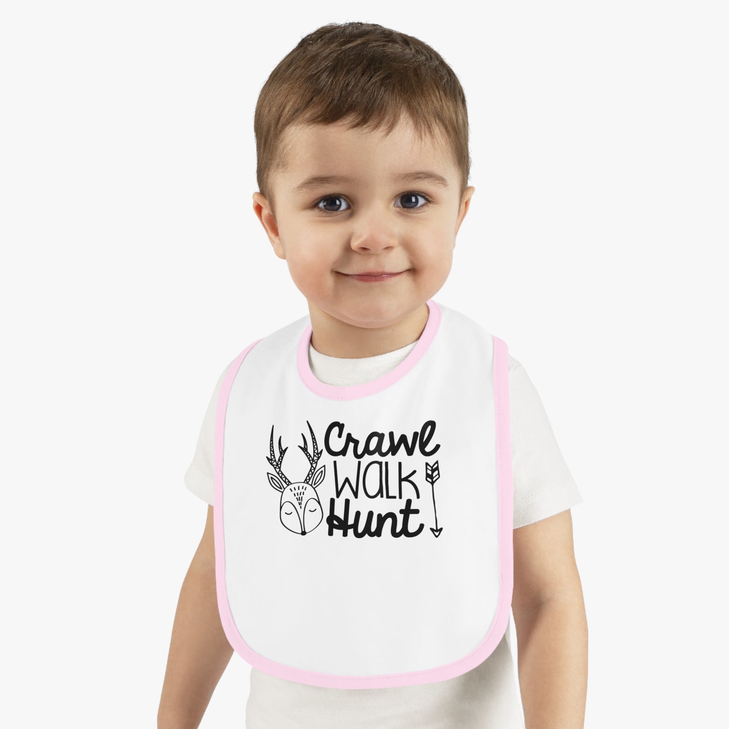 Crawl Walk Hunt Baby Jersey Bib