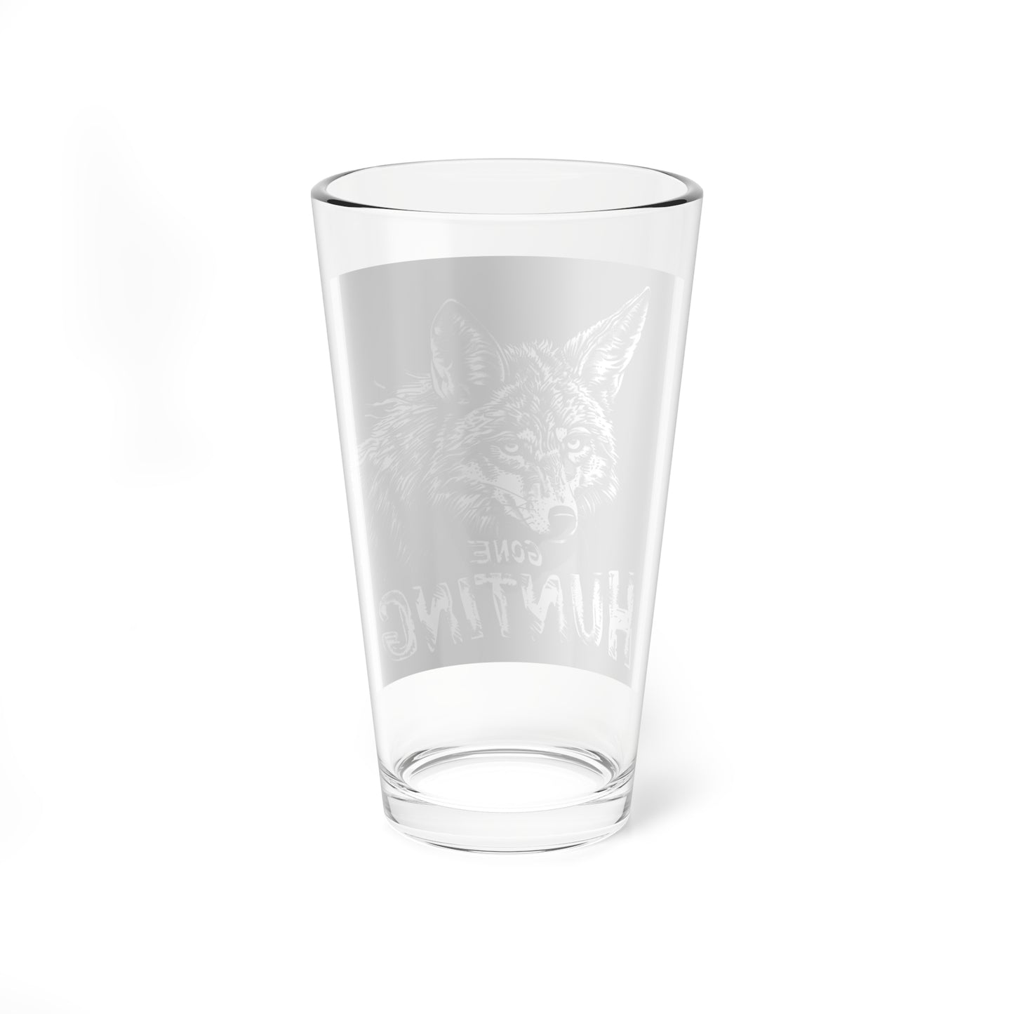 Gone Coyote Hunting Pint Glass