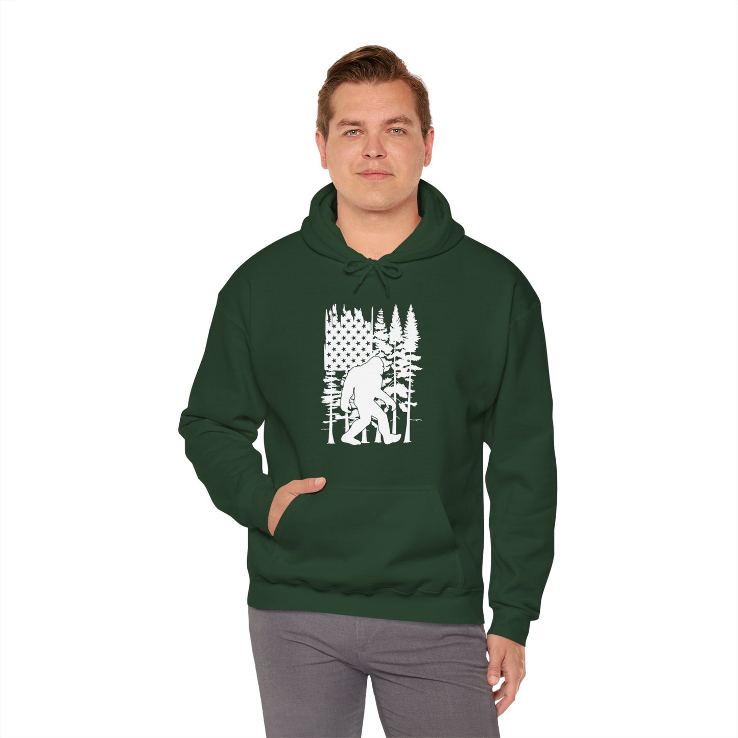 Bigfoot American Flag Hooded Sweatshirt