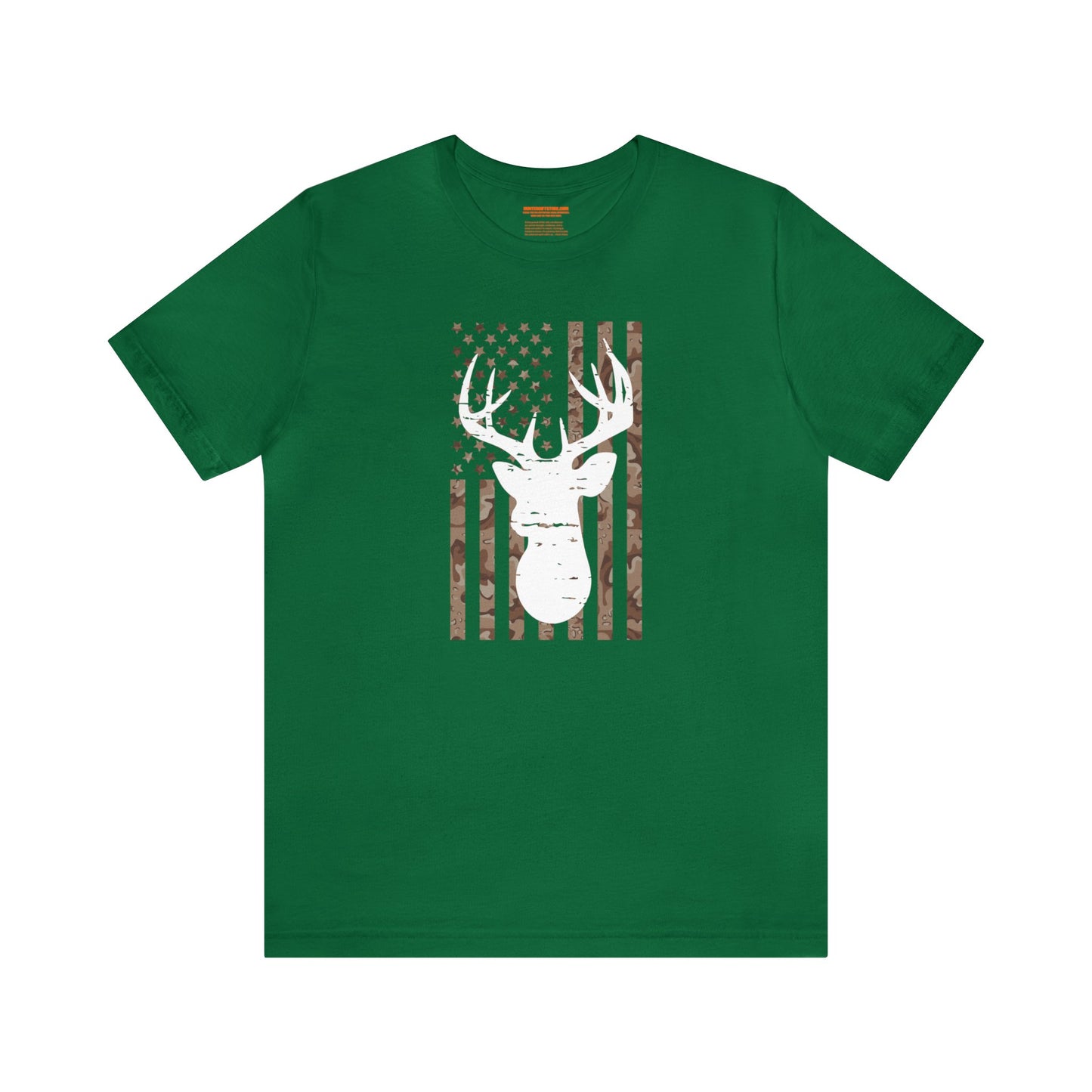 American Flag Brown Camo Deer T-Shirt