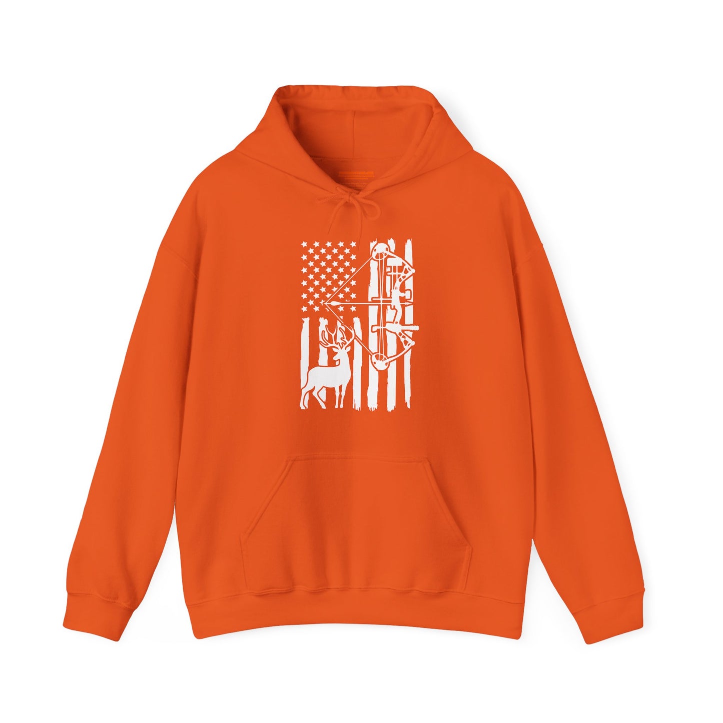 US Flag With Deer and Bow Hooded Sweatshirt