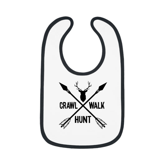 Crawl Walk Hunt Baby Jersey Bib