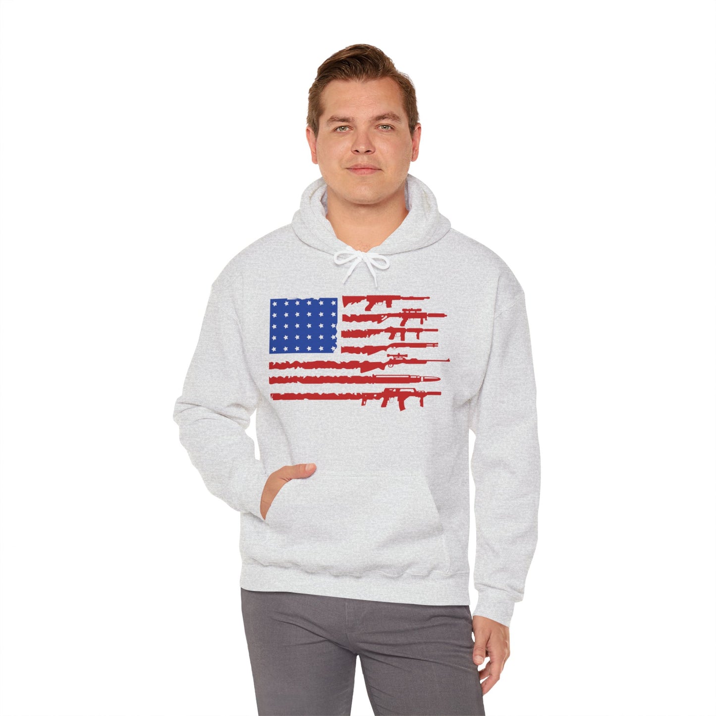 USA Gun Flag Hooded Sweatshirt