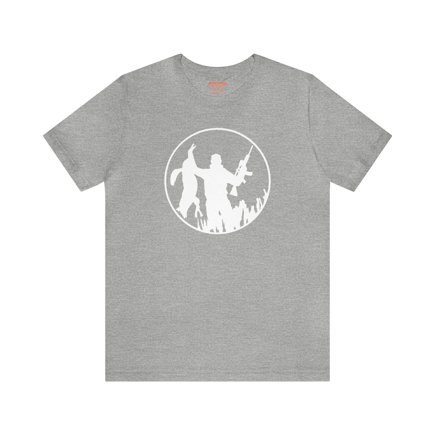 Coyote Hunter Holding Coyote Circle T-Shirt