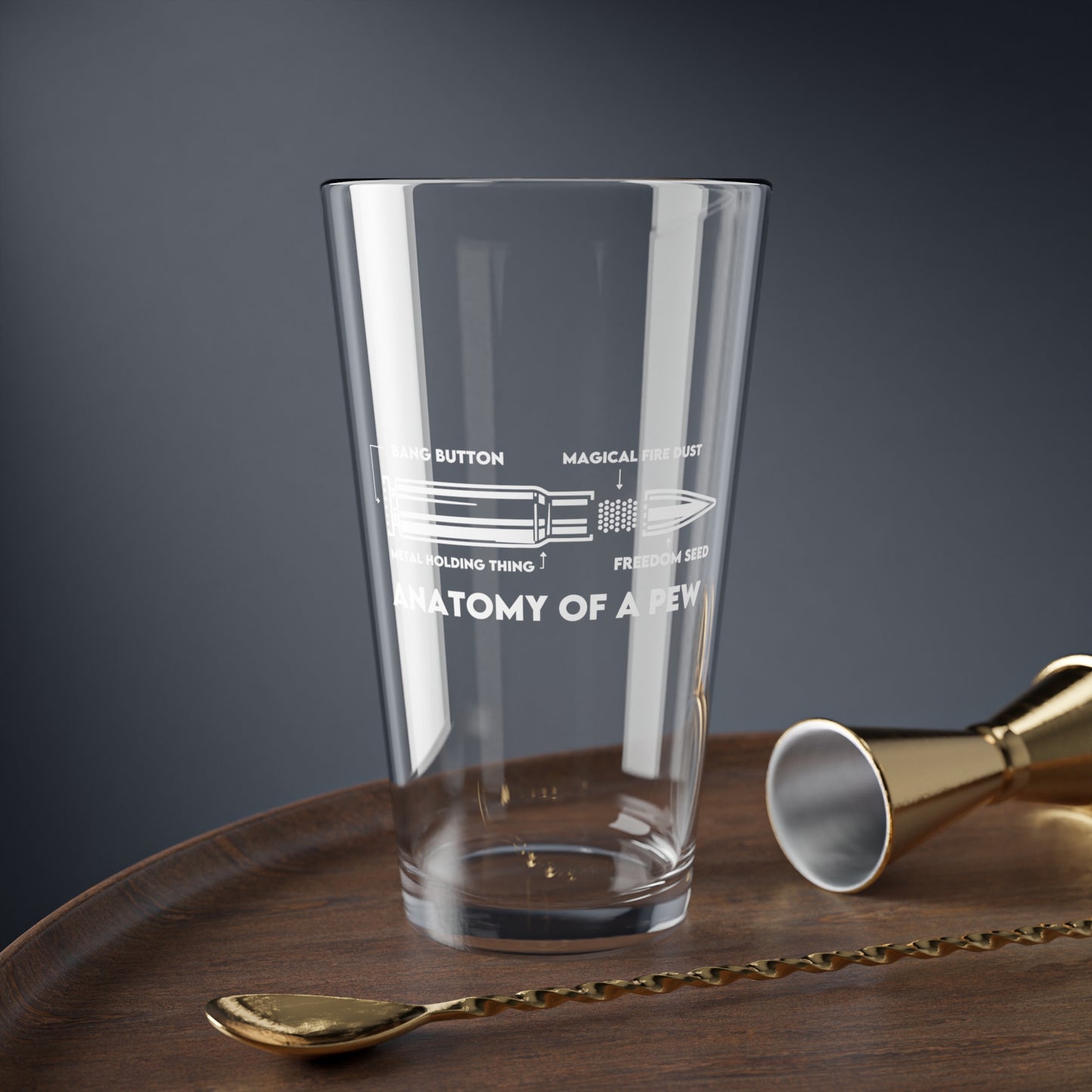 Anatomy Of A Pew Pint Glass