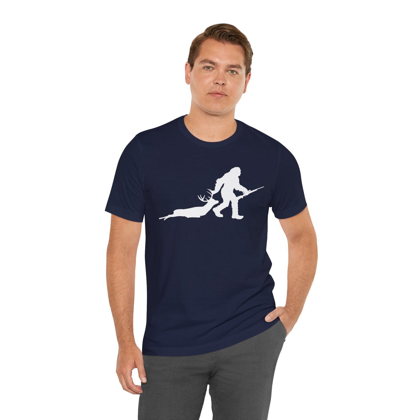 Bigfoot Dragging Deer T-Shirt