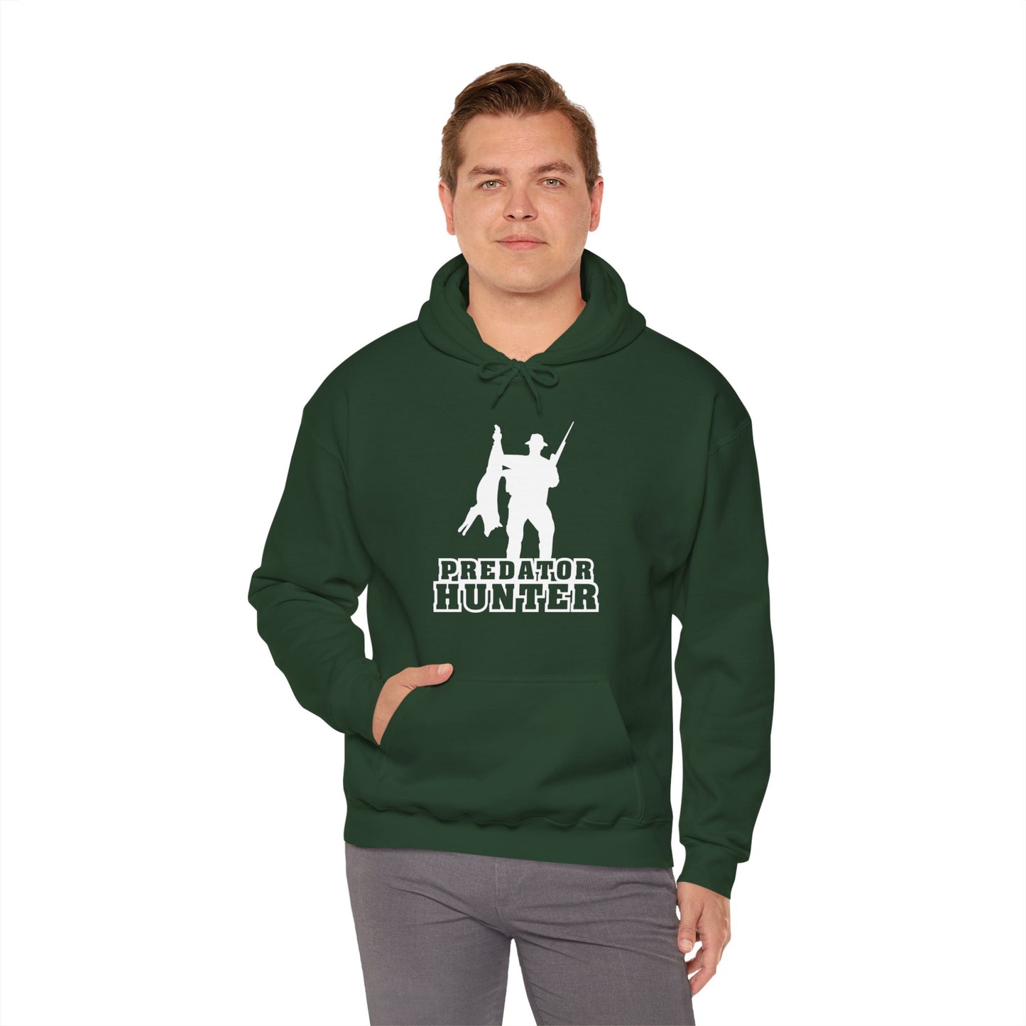 Predator Hunter Holding Coyote Hooded Sweatshirt