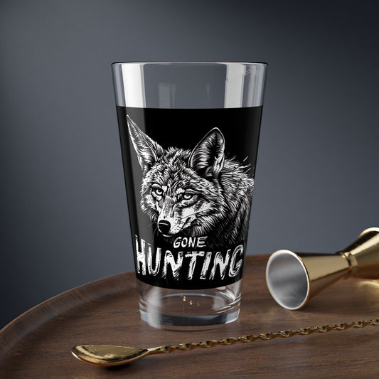 Gone Coyote Hunting Pint Glass