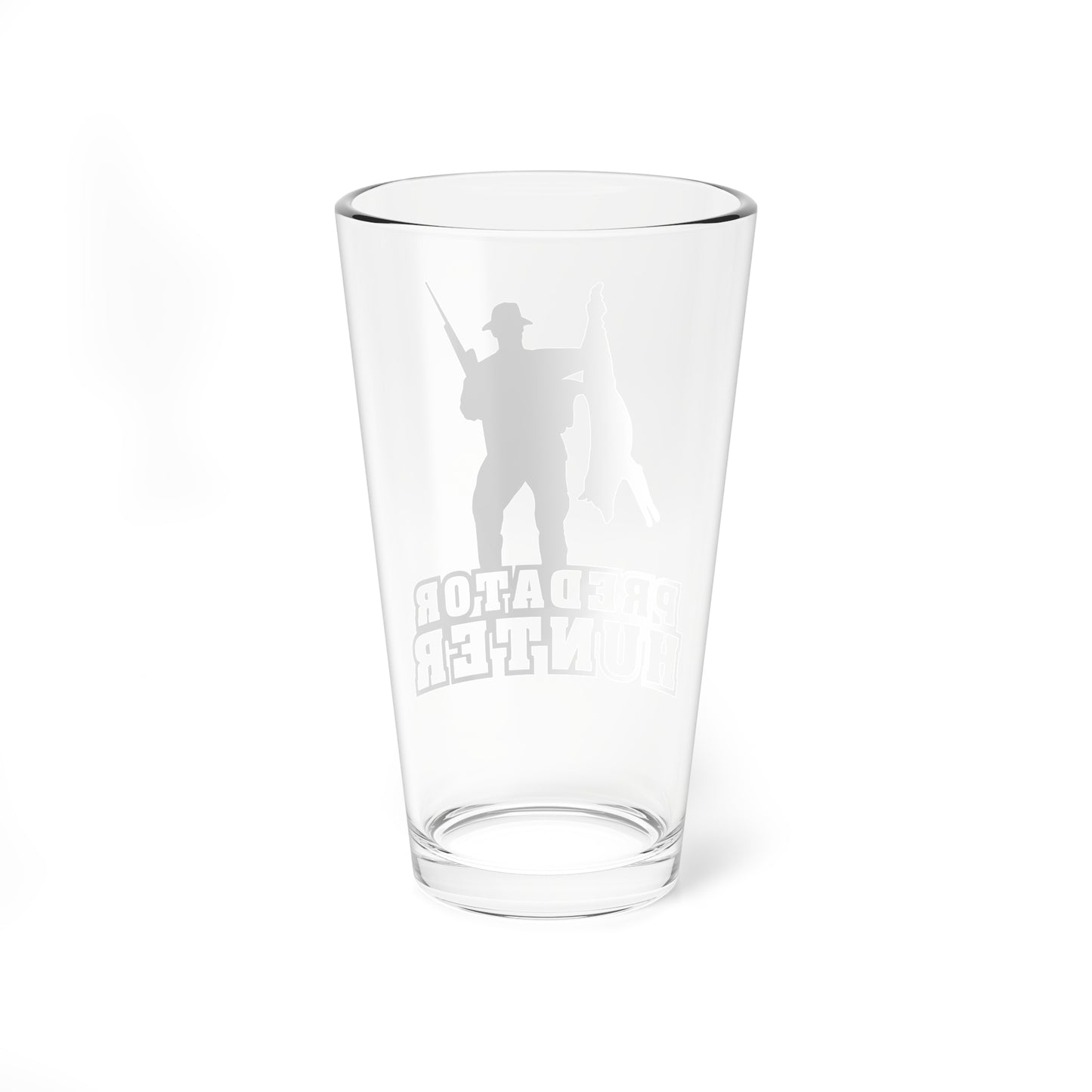 Predator Hunter Holding Coyote Pint Glass