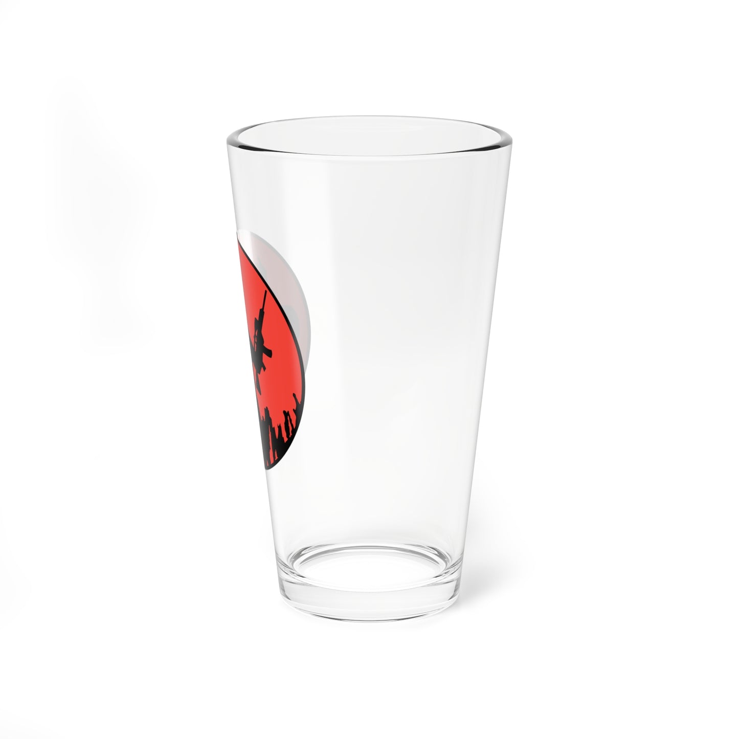 Coyote Hunter Holding Coyote Red Circle Pint Glass