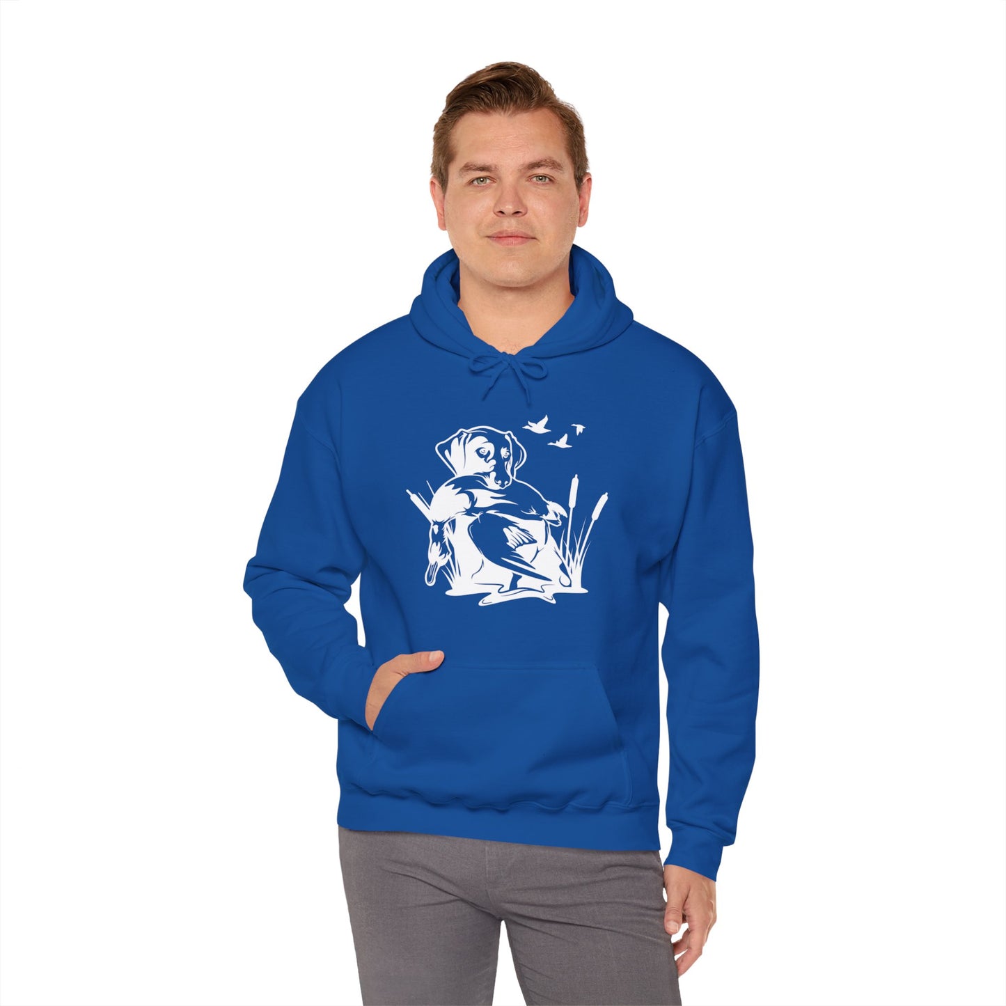 Duck Hunting Dog Scene Hooded Sweatshirt