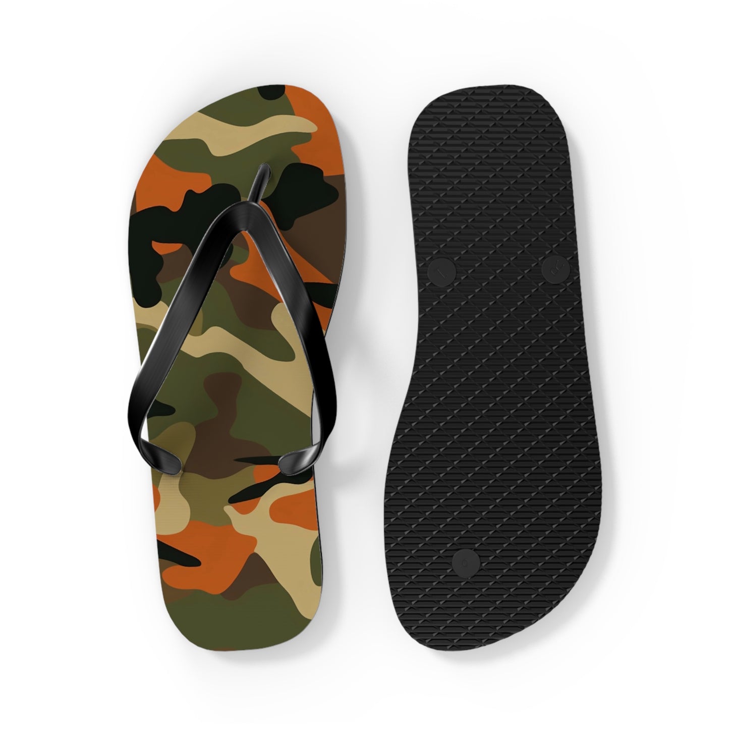 Orange Camo Flip Flops