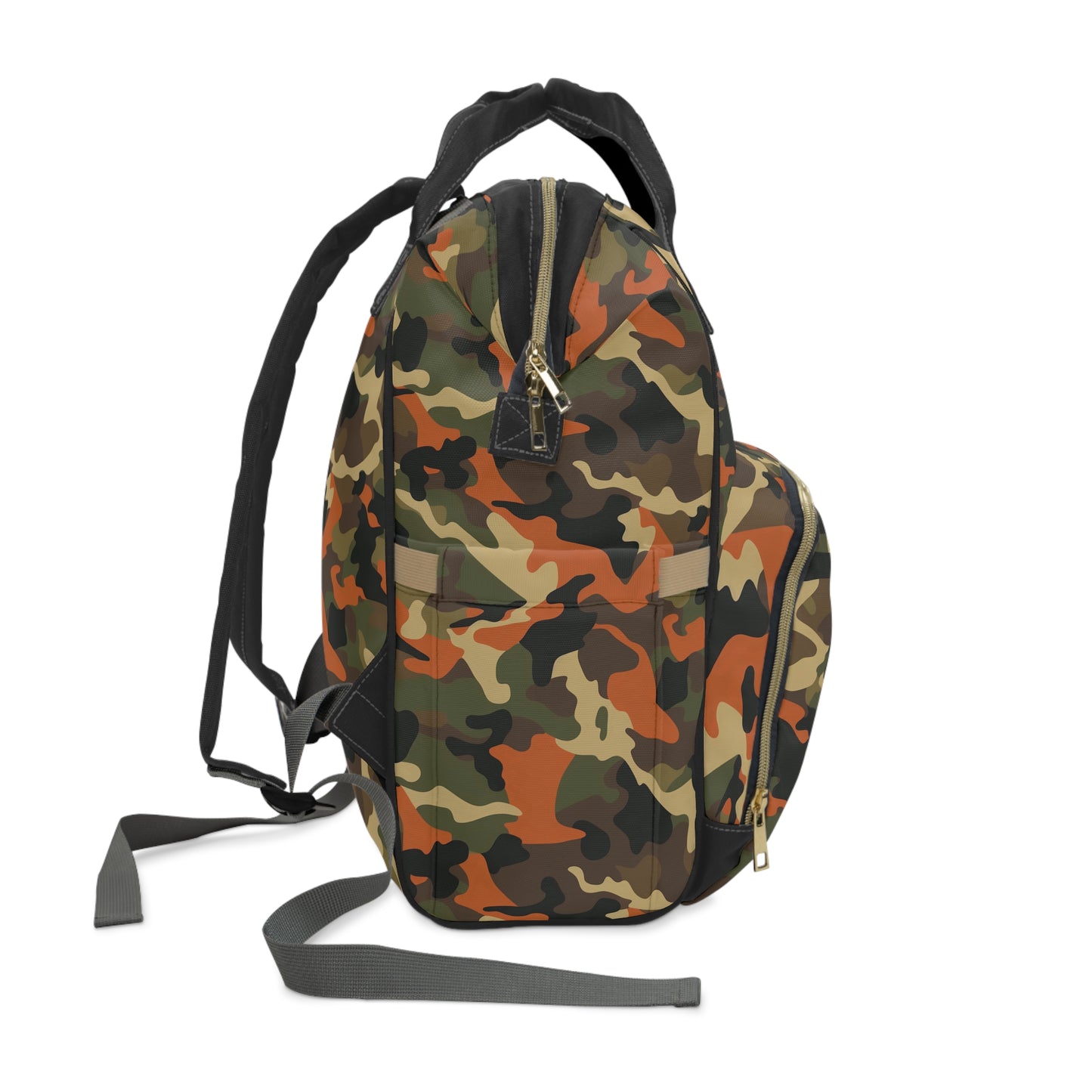 Orange Camo Diaper Backpack