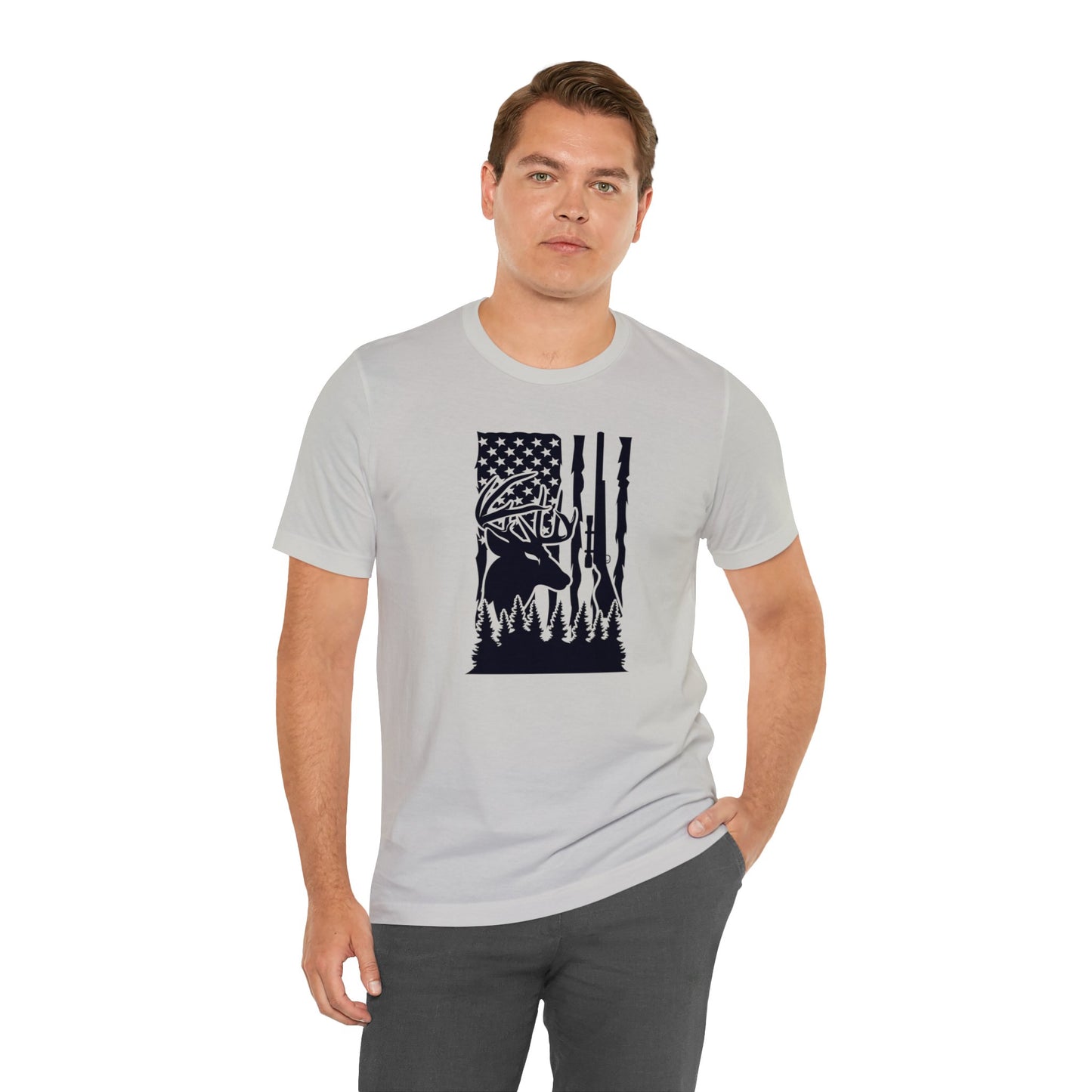 Deer Gun American Flag T-Shirt