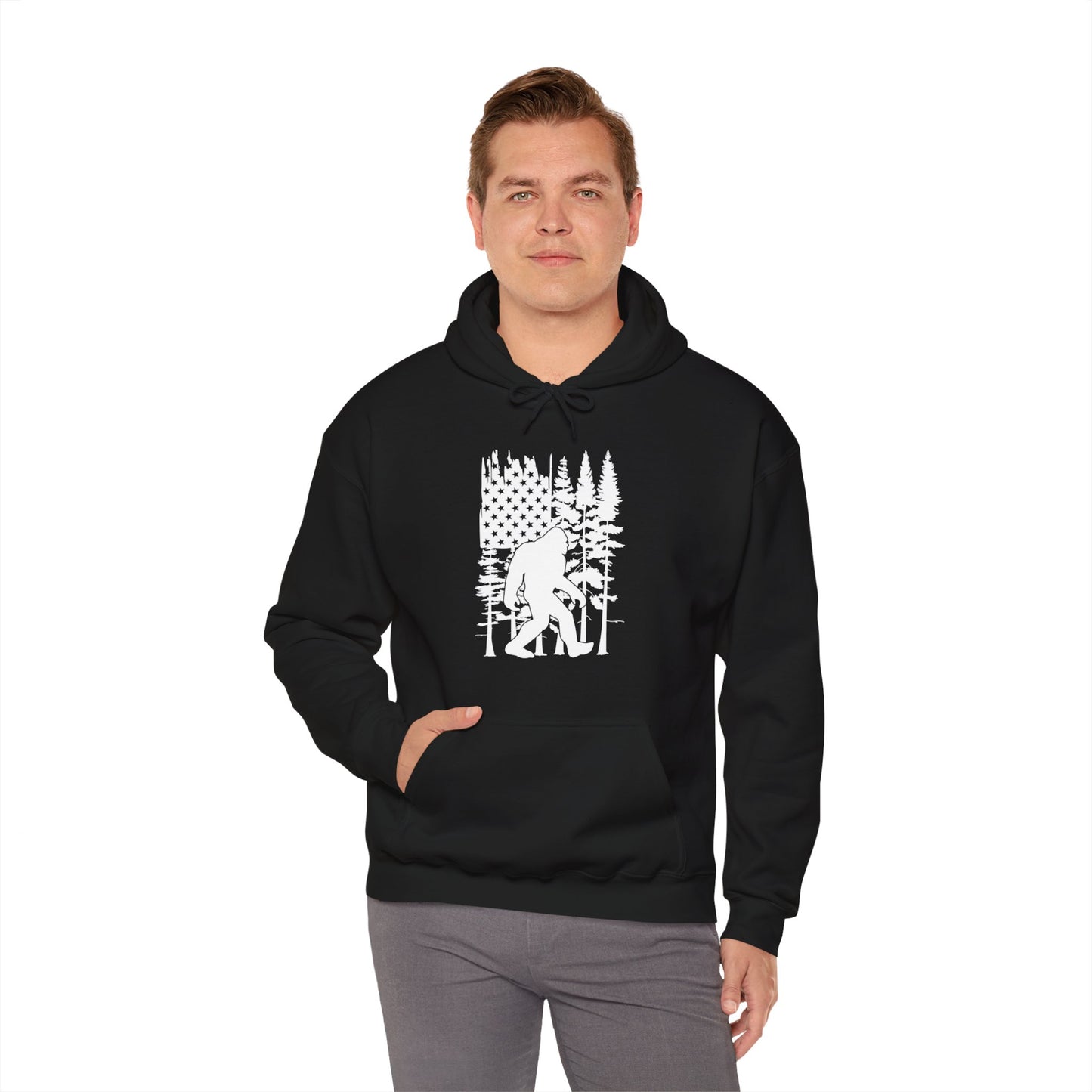 Bigfoot American Flag Hooded Sweatshirt