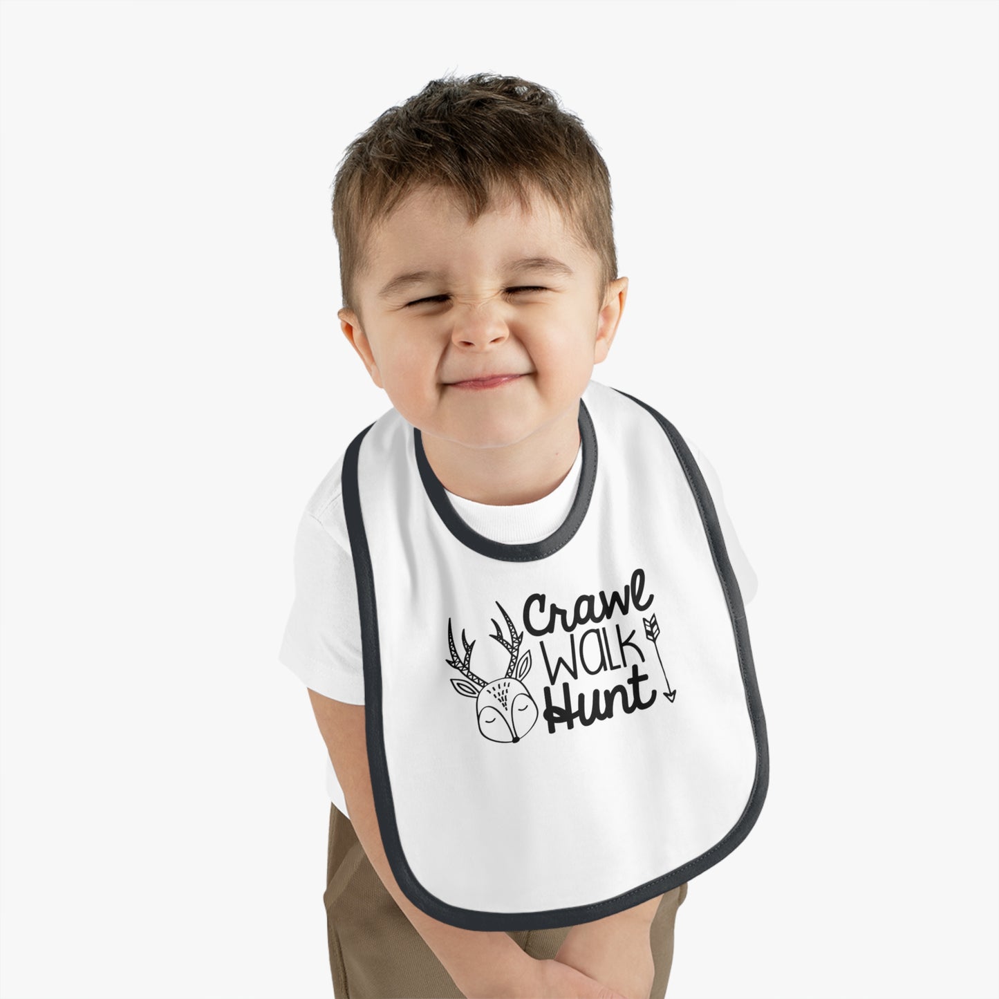 Crawl Walk Hunt Baby Jersey Bib