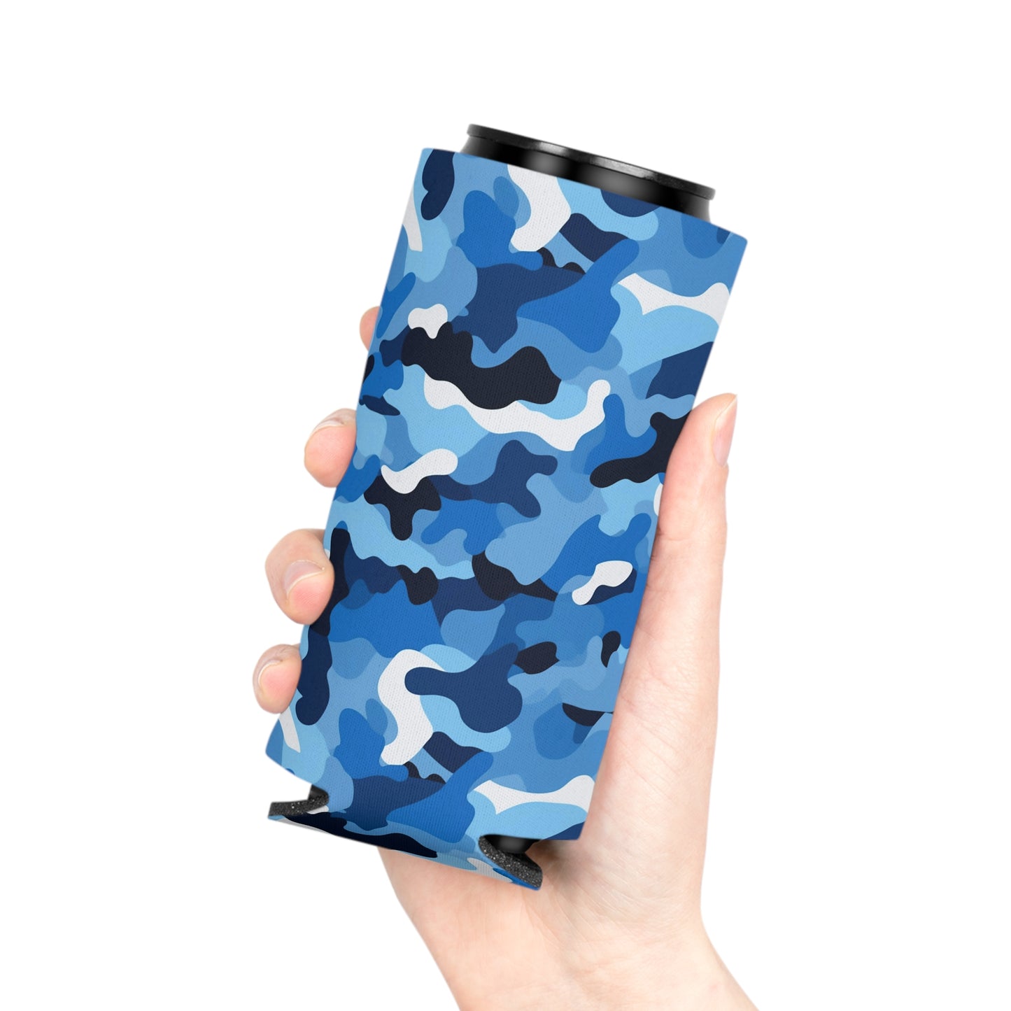 Blue Camo Can Cooler