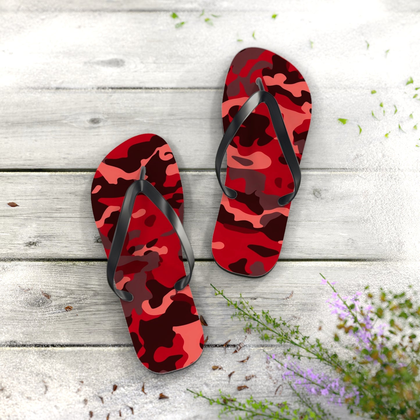 Red Camo Flip Flops