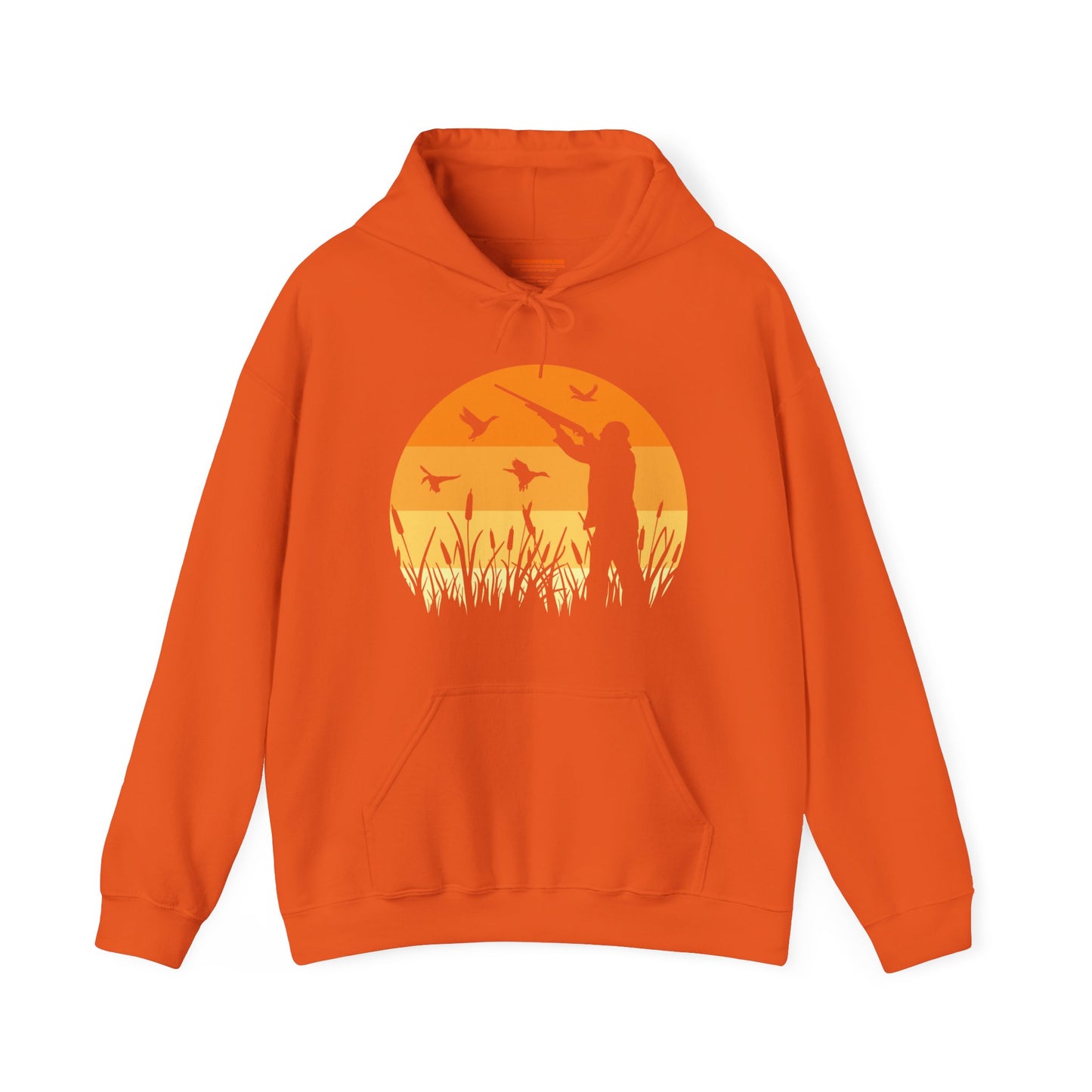 Duck Hunting Sunset Scene Hooded Sweatshirt