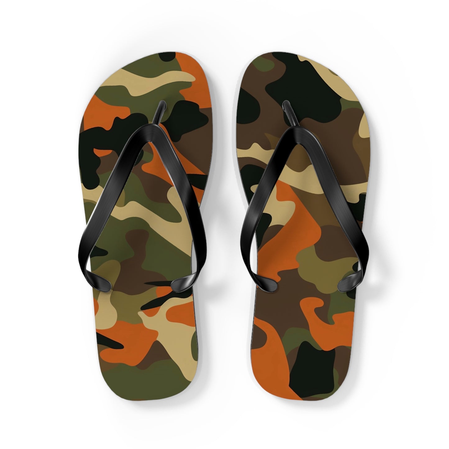 Orange Camo Flip Flops