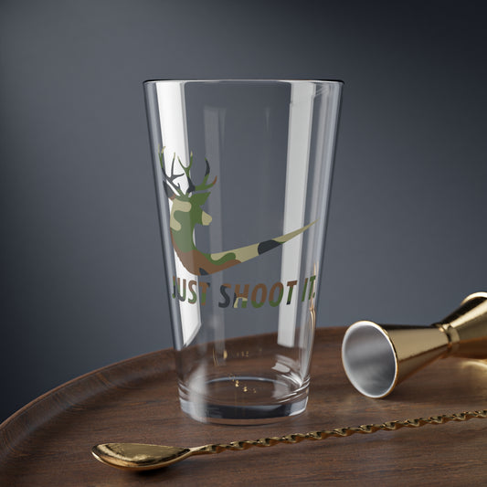 Just Shoot It Camo Deer Hunting Pint Glass