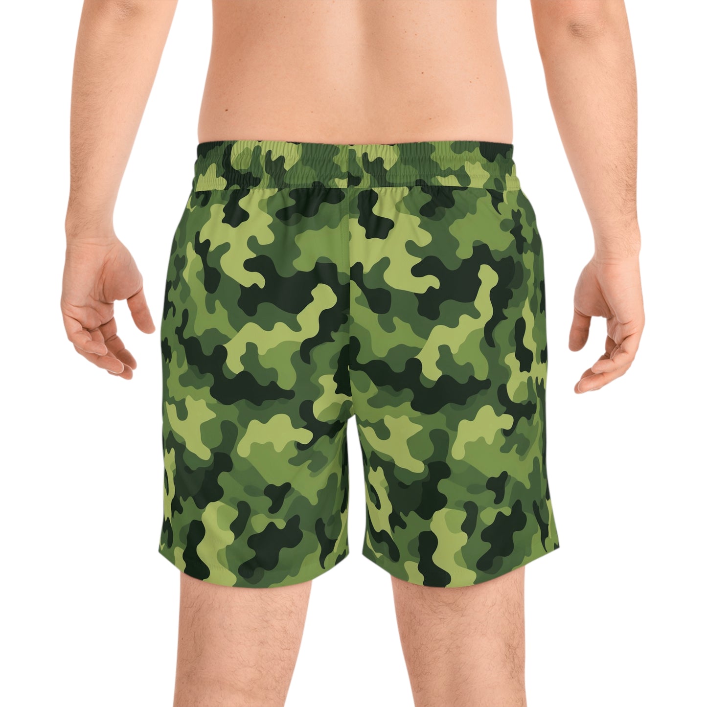 Light Green Camo Swim Trunks