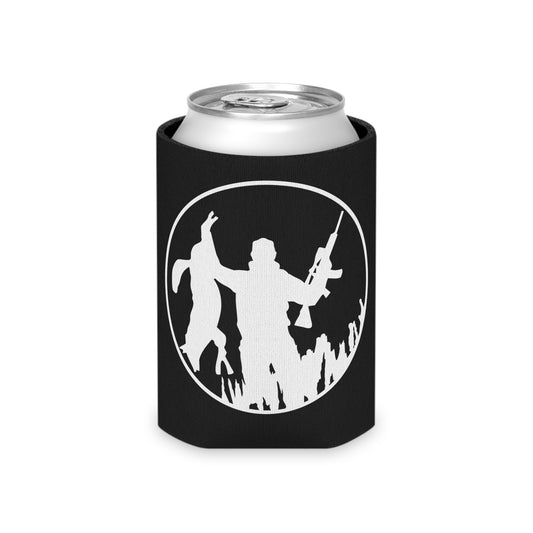 Coyote Hunter Holding Coyote Can Cooler