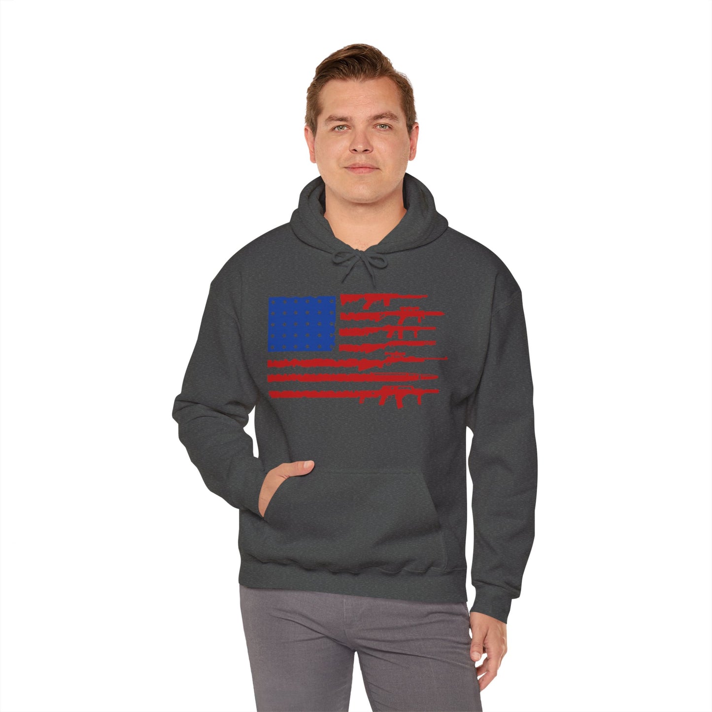 USA Gun Flag Hooded Sweatshirt