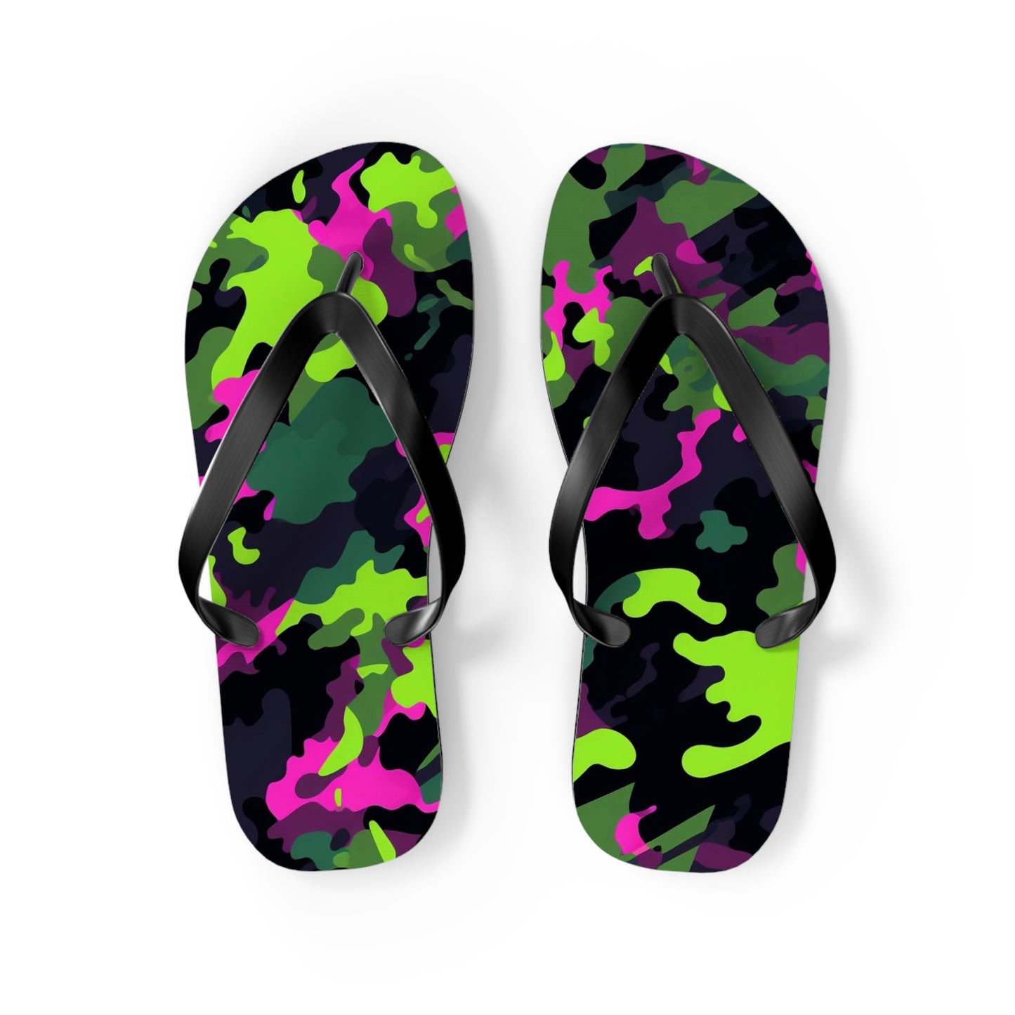 Neon Camo Flip Flops