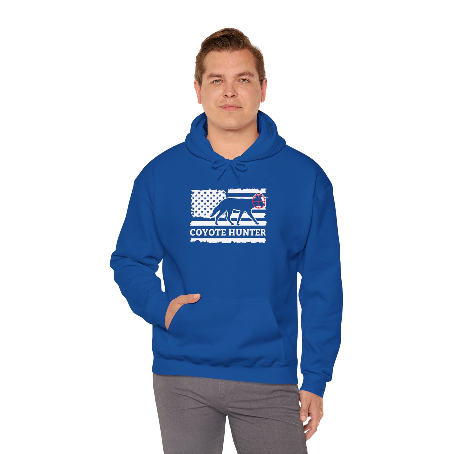 American Flag Coyote Hunter Hooded Sweatshirt