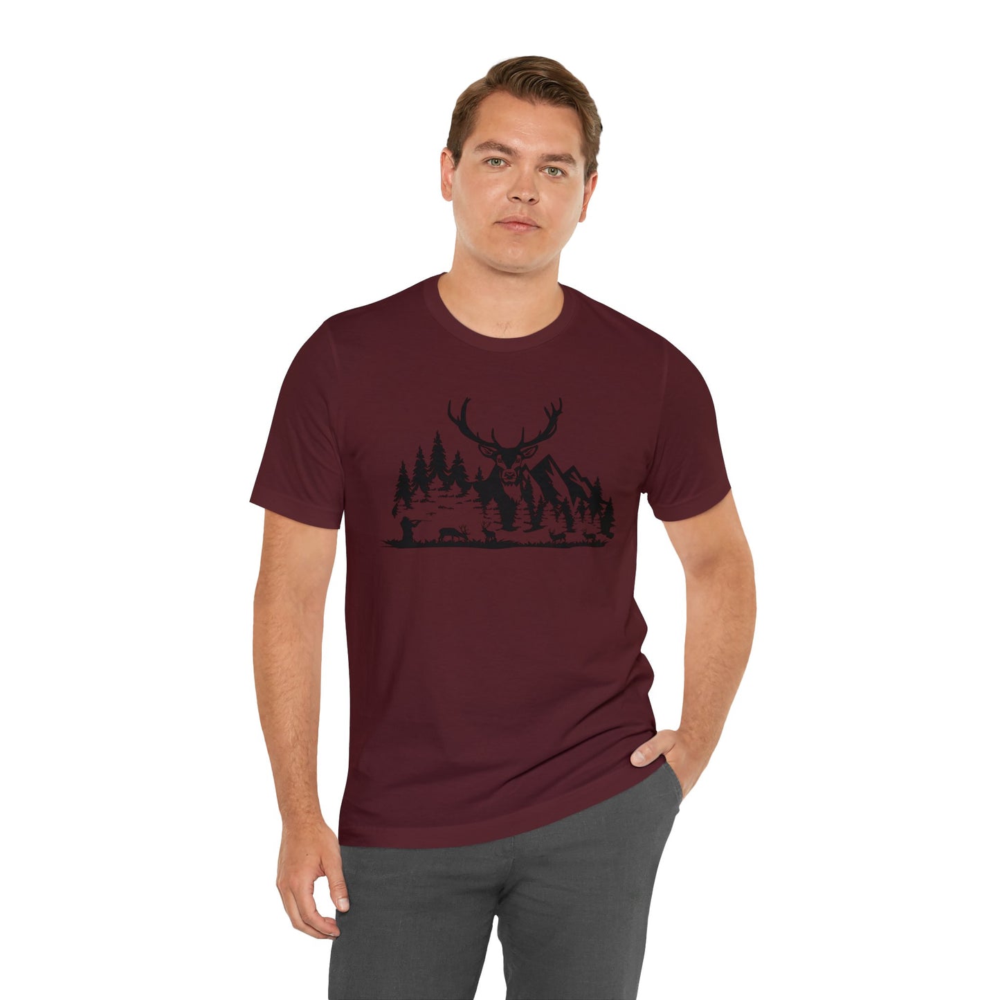 Elk Hunting Mountain Scene T-Shirt