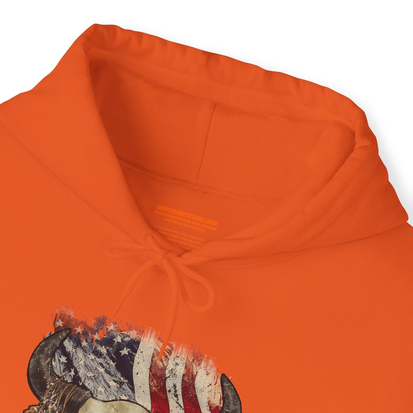 Bison Head American Flag Hooded Sweatshirt